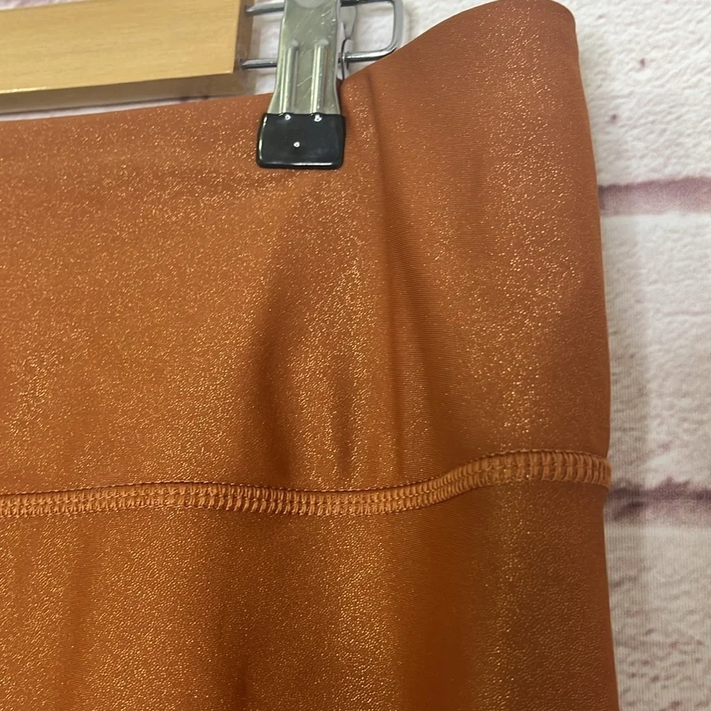 CALIA Women's Shimmer Metals 7/8 Leggings in Copper Foil XL